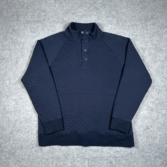Eddie Bauer Other - Eddie Bauer Henley Pullover‎ Sweater Men's Size Small Navy Blue Quilted